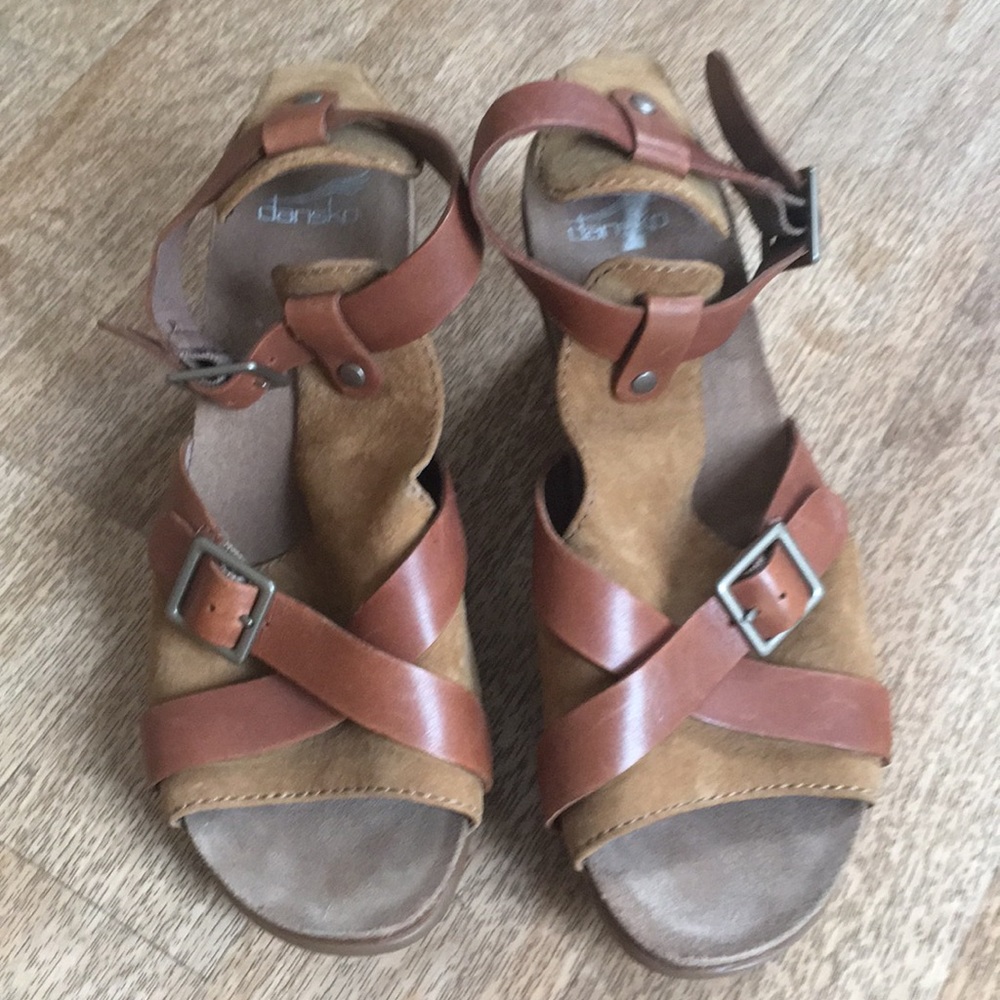 Dansko Dominique Suede Heel Sandals Sz 39/9